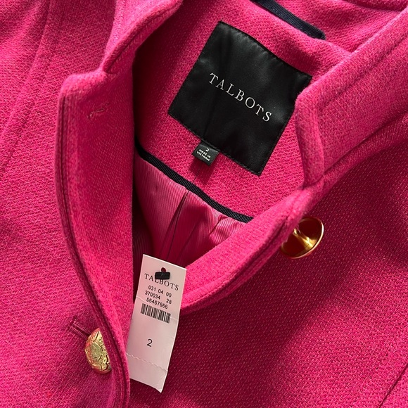 Talbots Military Coat Fuchsia Pink Size 2 NWT - Picture 13 of 14